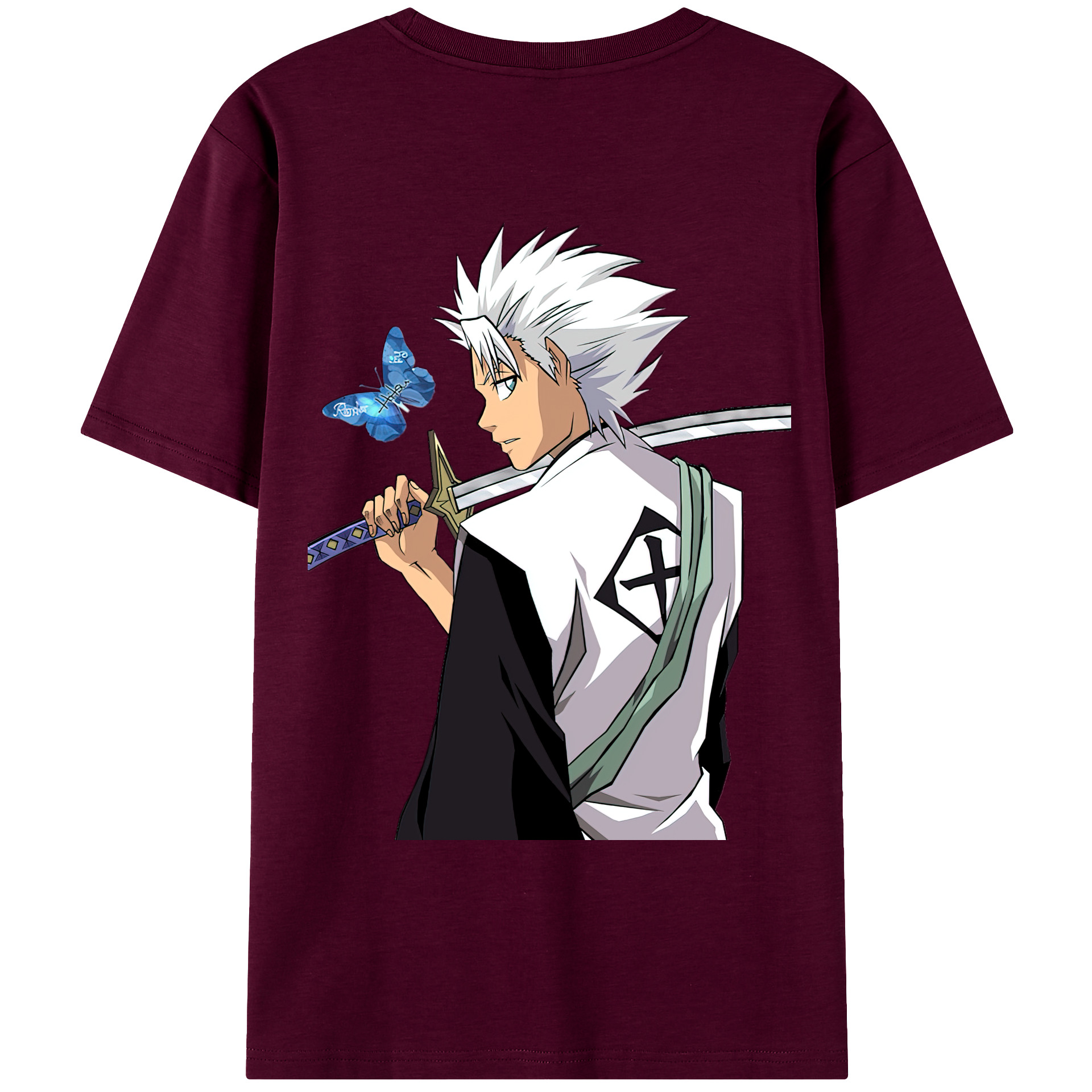（画像用） ブリーチ 日番谷冬獅郎（ひつがや とうしろう） BLEACH Hitsugaya Toushirou レディース半袖Tシャツ(バックプリント)